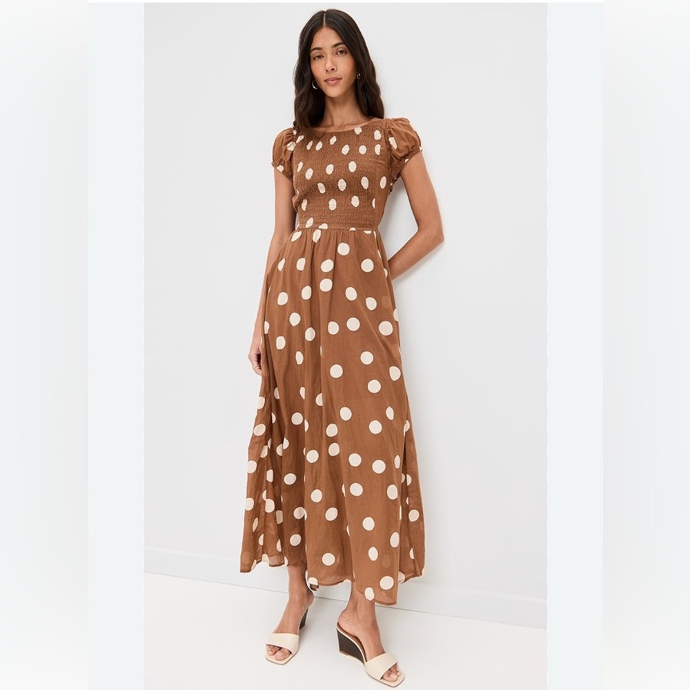 Free People Brown Polka Dot Maxi Dress